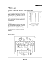 AN2516S datasheet: Electronic View-Finder Driving IC with Character Input AN2516S