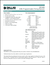DS1023-50 datasheet: 8 bit Programmable Timing Element DS1023-50