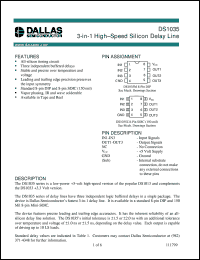 DS1035Z-60 datasheet: 3-in-1 High-Speed Silicon Delay Line DS1035Z-60
