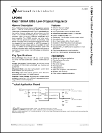 LP2966IMMX-2525 datasheet: Dual 150mA Ultra Low-Dropout Regulator LP2966IMMX-2525