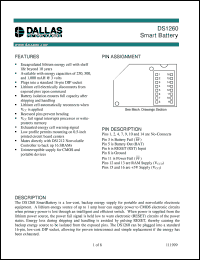 DS1260-100 datasheet: Smart Battery DS1260-100