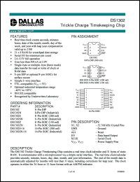 DS1302S datasheet: Trickle Charge Timekeeping Chip DS1302S