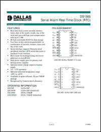 DS1305 datasheet: Serial Alarm Real Time Clock (RTC) DS1305