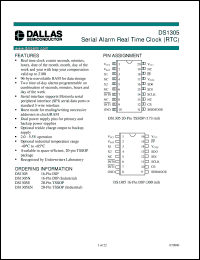 DS1305N datasheet: Serial Alarm Real Time Clock (RTC) DS1305N