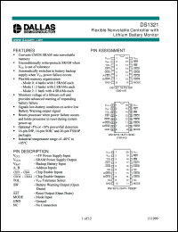 DS1321 datasheet: Flexible Nonvolatile Controller with Lithium Battery DS1321