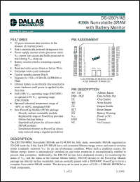 DS1350YP-70 datasheet: 4096K Nonvolatile SRAM with Battery Monitor DS1350YP-70