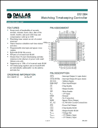 DS1384FP-120 datasheet: Watchdog Timekeeping Controller DS1384FP-120