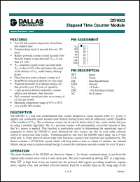 DS1603 datasheet: Elapsed Time Counter Module DS1603