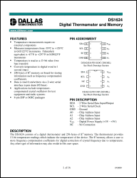 DS1624 datasheet: Digital Thermometer and Memory DS1624