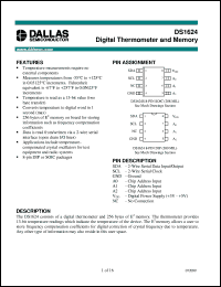 DS1624S datasheet: Digital Thermometer and Memory DS1624S