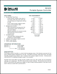 DS1673E-3 datasheet: Portable System Controller DS1673E-3