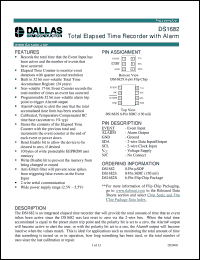 DS1682X datasheet: Total Elapsed Time Recorder with Alarm DS1682X