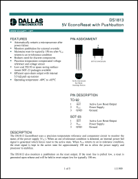 DS1813-10 datasheet: 5V EconoReset with Pushbutton DS1813-10