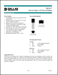 DS1817R-20/T&R datasheet: Active High 3.3V EconoReset DS1817R-20/T&R