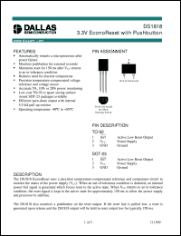 DS1818-5 datasheet: 3.3V EconoReset with Pushbutton DS1818-5