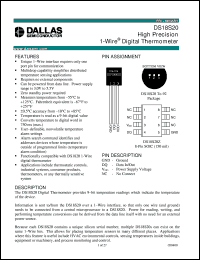 DS18S20 datasheet: High Precision 1-Wire Digital Thermometer DS18S20