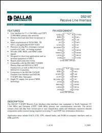 DS2187S datasheet: Receive Line Interface DS2187S