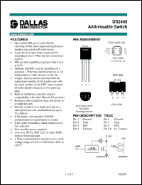 DS2405P/T&R datasheet: Addressable Switch DS2405P/T&R