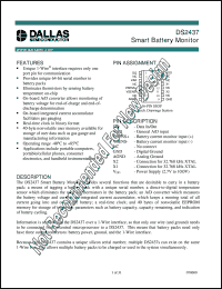 DS2437 datasheet: Smart Battery Monitor DS2437
