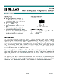 DS60R datasheet: Micro-Centigrade Temperature Sensor DS60R