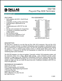 DS21T09S datasheet: Plug and Play SCSI Terminator DS21T09S