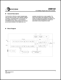 DM9102F datasheet: 10/100 Mbps single chip LAN controller DM9102F