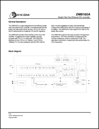 DM9102AT datasheet: Single chip fast Ethernet NIC controller DM9102AT