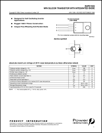 BUPD1520 datasheet: NPN Lighting Transistor BUPD1520