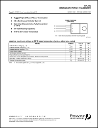 TIPL770 datasheet: NPN switching transistor TIPL770