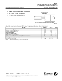 BUT11 datasheet: NPN switching transistor BUT11