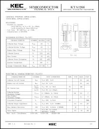 KTA1266 datasheet: PNP transistor for general purpose and switching application KTA1266