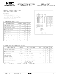 KTA1267 datasheet: PNP transistor for general purpose and switching application KTA1267