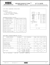 KTA1267L datasheet: PNP transistor for low noise amplifier application KTA1267L