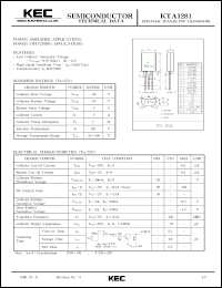 KTA1281 datasheet: PNP transistor for power amplifier and power switching applications KTA1281
