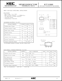 KTA1660 datasheet: PNP transistor for high voltage switching applications KTA1660