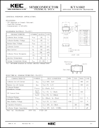 KTA1662 datasheet: PNP transistor for general purpose applications KTA1662